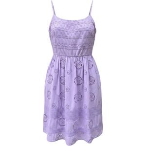 10 Cotton Lavender Eyelet Midi Sundress Countrycore Coquette Adrianna Papell
